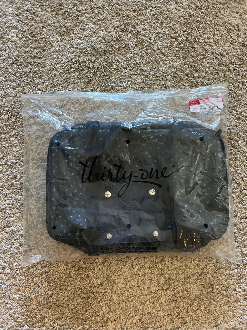 thirty-one Navy Polka Dot Tote Organizer